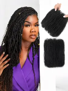 18-22 Inch African Curly Synthetic Hair Braid, High-Temperature Fiber, Durable and Fade Resistant, Easy Maintenance, All Seasons Use, Synthetic Braids, Synthetic Twists Wigs