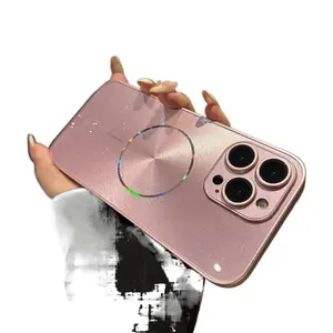 Glitter Aurora Thin Ring Magnetic Phone Case for Apple iPhone17ProMax iPhone16 with Built-in HD Lens Protector Full Body Shockproof Scratch Resistant Ultra-Thin Slim Fit Luxury High-Appearance Protective Cover iphone 17 phone case iphone 13 phone case