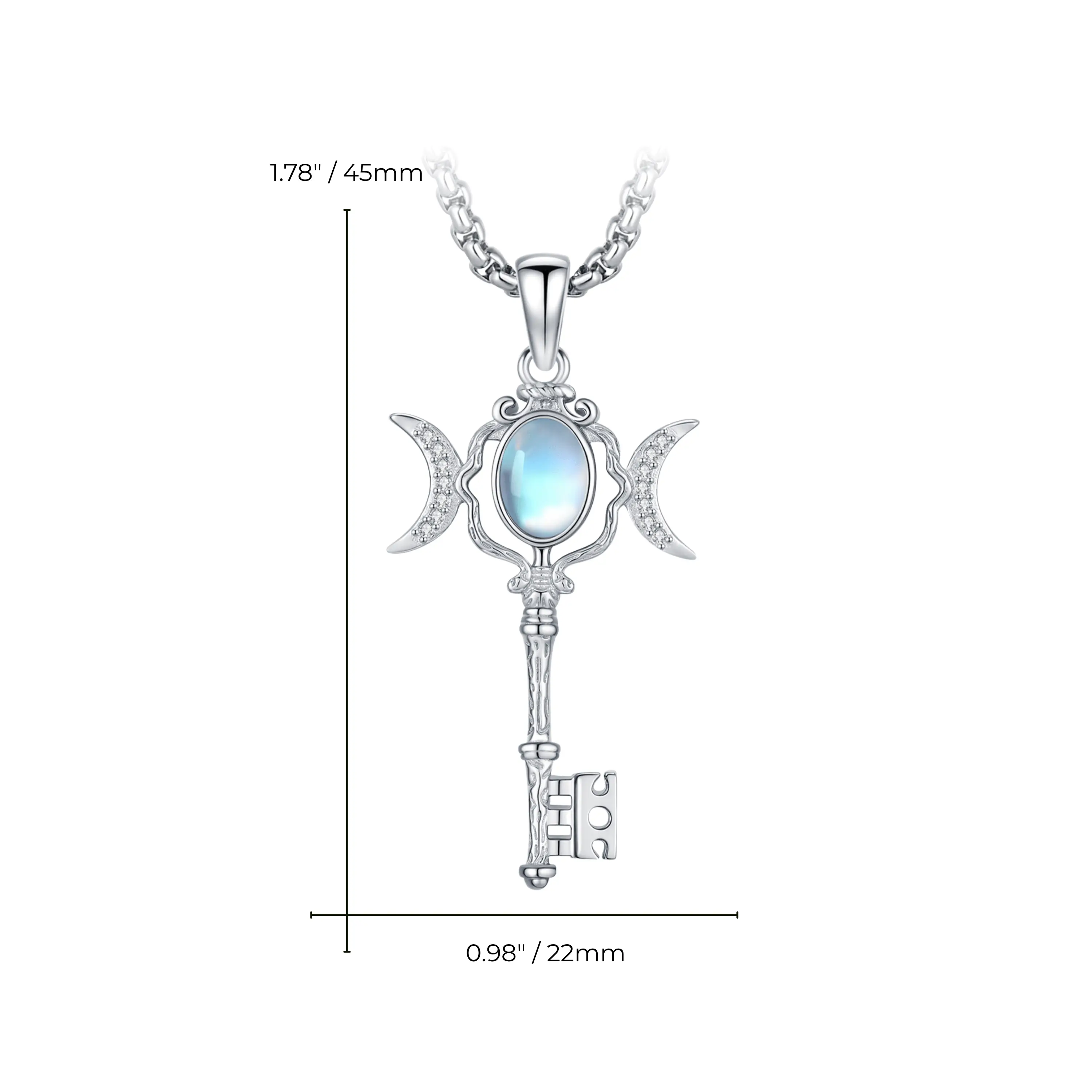 New Design - Moonstone Silver Hecate's Key