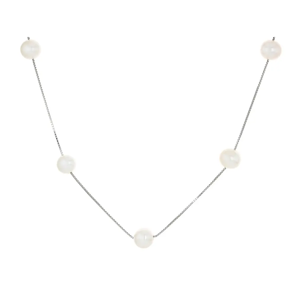 JTV White Cultured Freshwater Pearl Sterling Silver 20 Inch Necklace