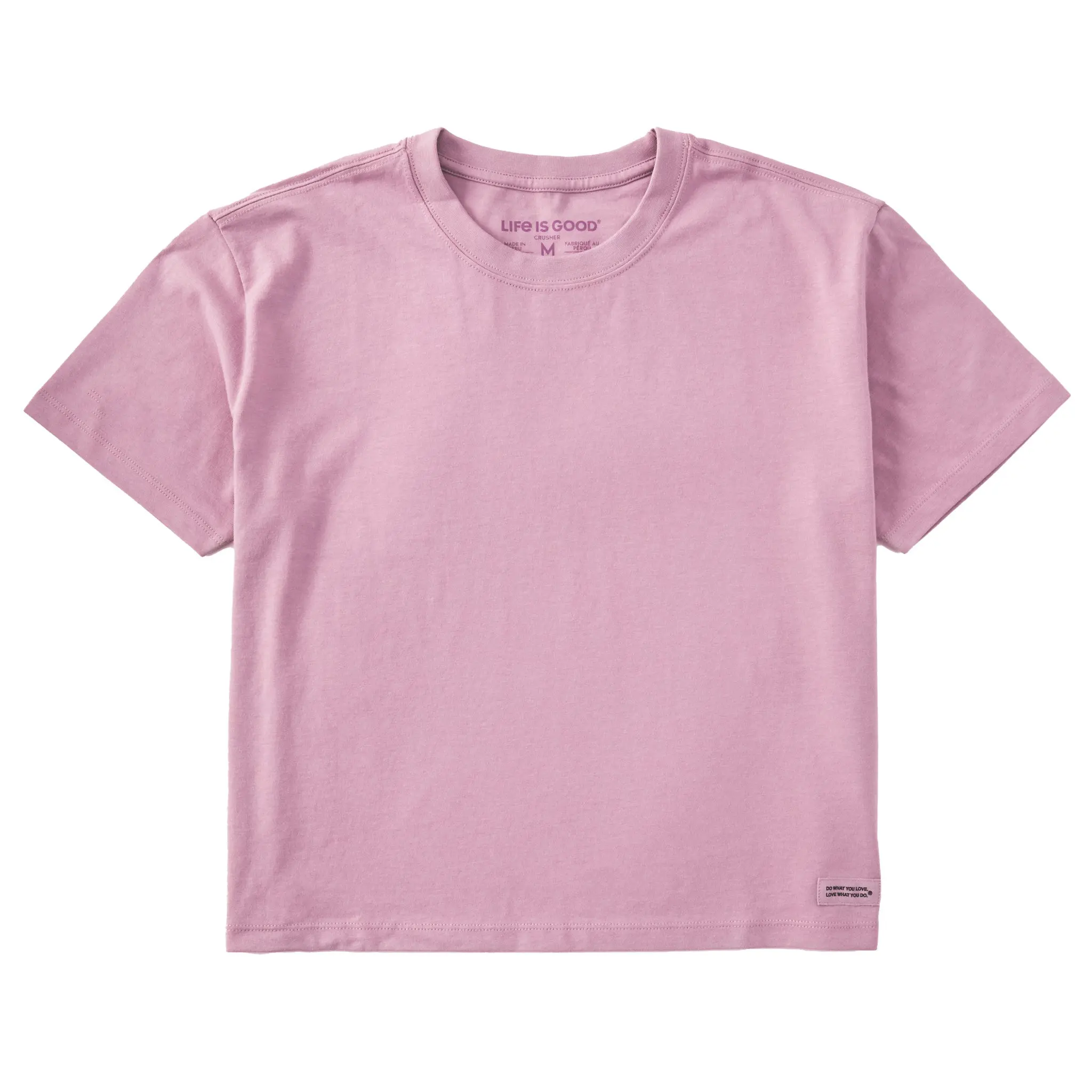 Women's Solid Short Sleeve Crusher Boxy Tee