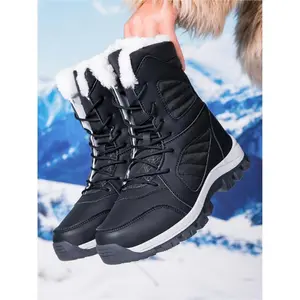 Women’s waterproof winter hiking boots – fleece-lined mid-calf snow boots for outdoor trekking, anti-slip sole, warm and comfortable for daily wear and cold-weather sports; trekking camping shoes