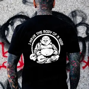 I Have The Body Of A God  Comfortable Casual And Fun Cotton Men's Monkey T-shirt