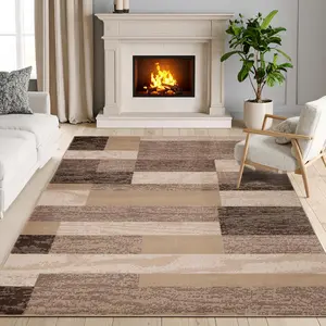 Modern Geometric Patchwork Rug Stain Resistant Non Slip Backing Soft Carpets Machine washable for Bedroom, Office, Living Room, Entryway