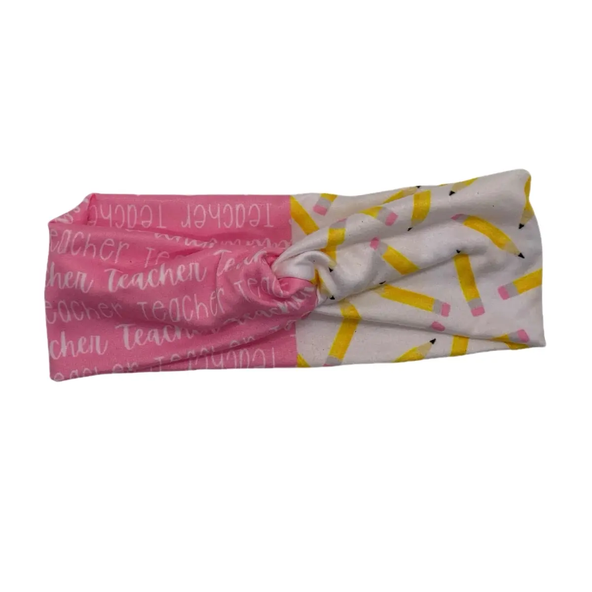 Pink and white two tone teacher headband