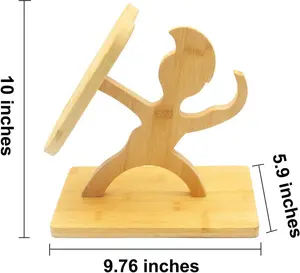 Bamboo Wooden Knife Holder Creative Warrior Shape Knife Home Kitchen Knife Storage Organising Wooden Multi-Purpose Cute
