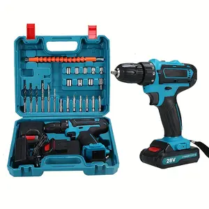 NEW New Style Cordless Drill 36vf Dual Speed Two Electric One Charging Power Screwdriver Rechargeable Lithium Electric Drill Electric Screwdriver Tool Hand Drill Set 24 Piece Tool Box Flat Plug - Sports & Outdoors