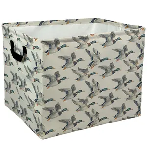 Flying Mallard Ducks Pattern Storage Baskets Storage Boxes Home Decor Storage Clothes Organization And Storage Home Decor Storage Holiday Gifts，Organizer For Toys，Books，Laundry Baskets