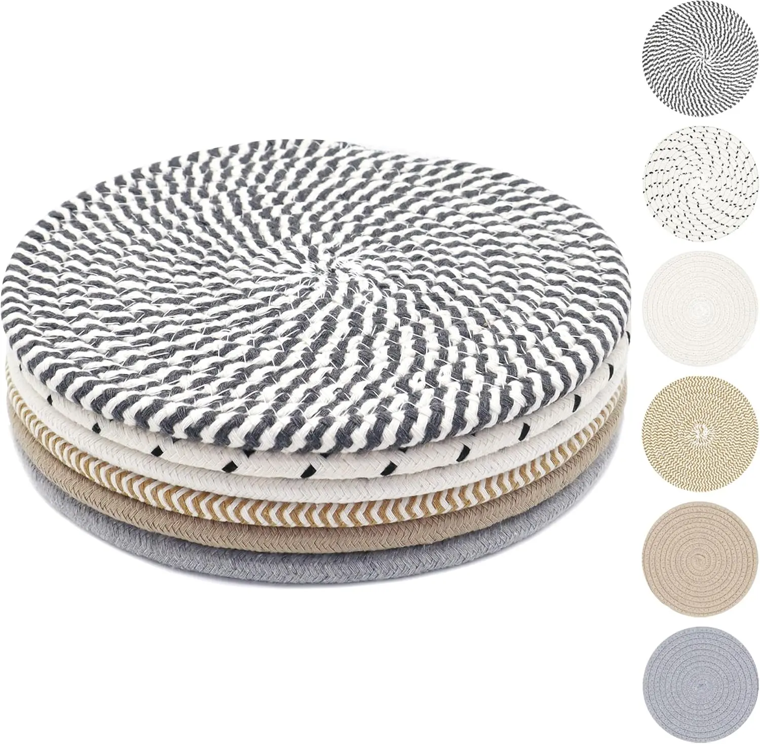 6Pcs 8 Inch Trivets for Hot Dishes, Hot Pots and Pans, Thick Heat Resistant Large Coaster for Kitchen, Hot Pads, Kitchen Essentials, Kitchen Decor for Table & Countertop - Home Improvement.