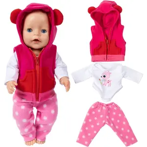 New Cute Red Doll Clothes Set Suitable for 43cm Doll 17 inch Recycled Doll Clothes