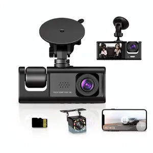 3-Channel HD Dash Cam with IPS Screen Dashcam Camera Dvr Dashcams For Cars Dashcam Vehicle Wifi Dashcam Triple Dashcam Gps Mirror Dashcam Rear Camera Monitor Projection Rear Camera Car Dash Cam