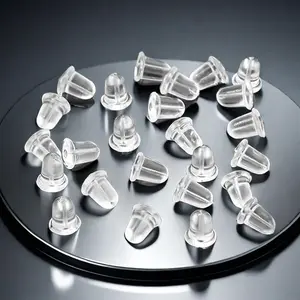Silicone Earring Backs 200 Pack Clear Hypoallergenic Replacement Stoppers for Stud, Post, Hoop, Fishhook Earrings
