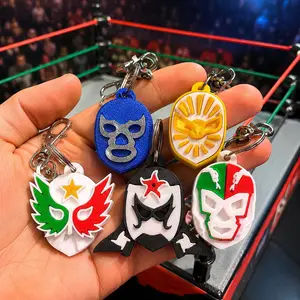 Lucha Libre Mask Keychain - Front & Back Collectible Charm