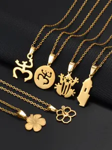 1pc PR Puerto Rico Frog Necklaces for Women Girls Stainless Steel Hawaii Guam Guadeloupe Mayotte Hibiscus Flowers Jewelry Modern Versatile Accessories