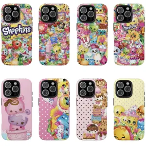 Shopkins cartoon print phone case, suitable foriPhone 11-17 Pro Max/Plus and Samsung GalaxyS23-25.  W9