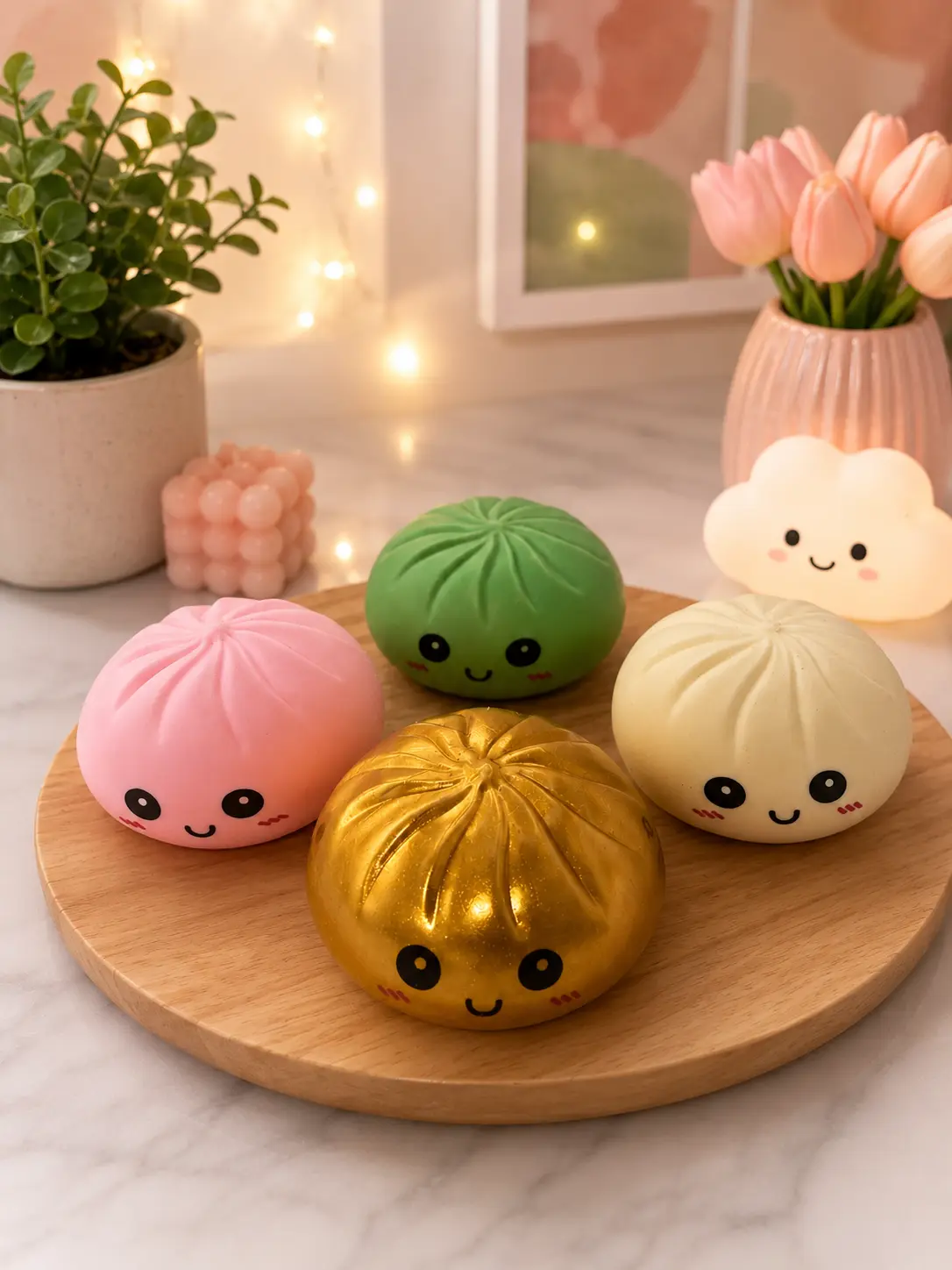 Dumpling Squishy Toy, Glitter Dumpling Mystery Box, Colorful Dumplings Stress Balls Fidget Sensory Toy, Soft Squeeze Decompression Dough Gift for Adults