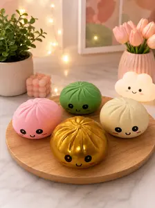 Dumpling Squishy Toy, Glitter Dumpling Mystery Box, Colorful Dumplings Stress Balls Fidget Sensory Toy, Soft Squeeze Decompression Dough Gift for Adults