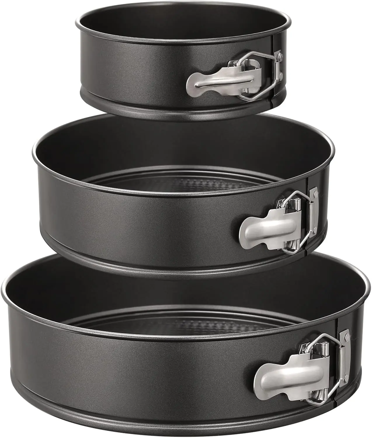 LitiVibecho Stainless 3-Piece Detachable Non-Stick Leakproof Round Springform Pan Set (4" 7" 9") - Oven-Baked Cake, Cheese Desserts - Home, Coffee Shop Use