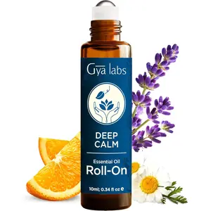 Gya Labs Deep Calm Essential Oil Roll On - Relaxing Aromatherapy Blend with Lavender & Chamomile, Portable Travel Size Roller for Personal Fragrance, Unwind & Scent Your Day (0.34 Fl Oz)