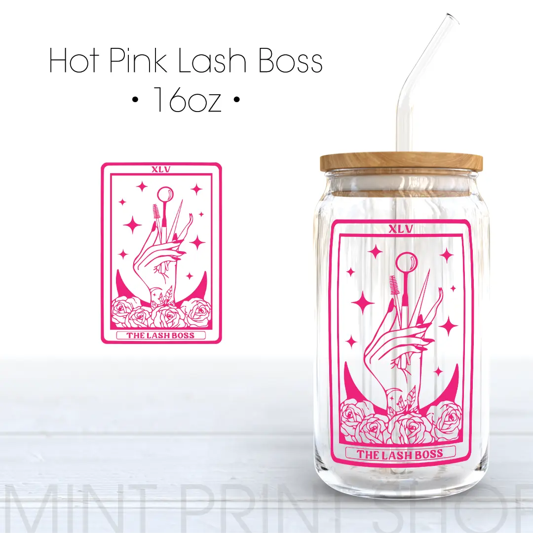 Lash Boss in Hot Pink | UV DTF Decal