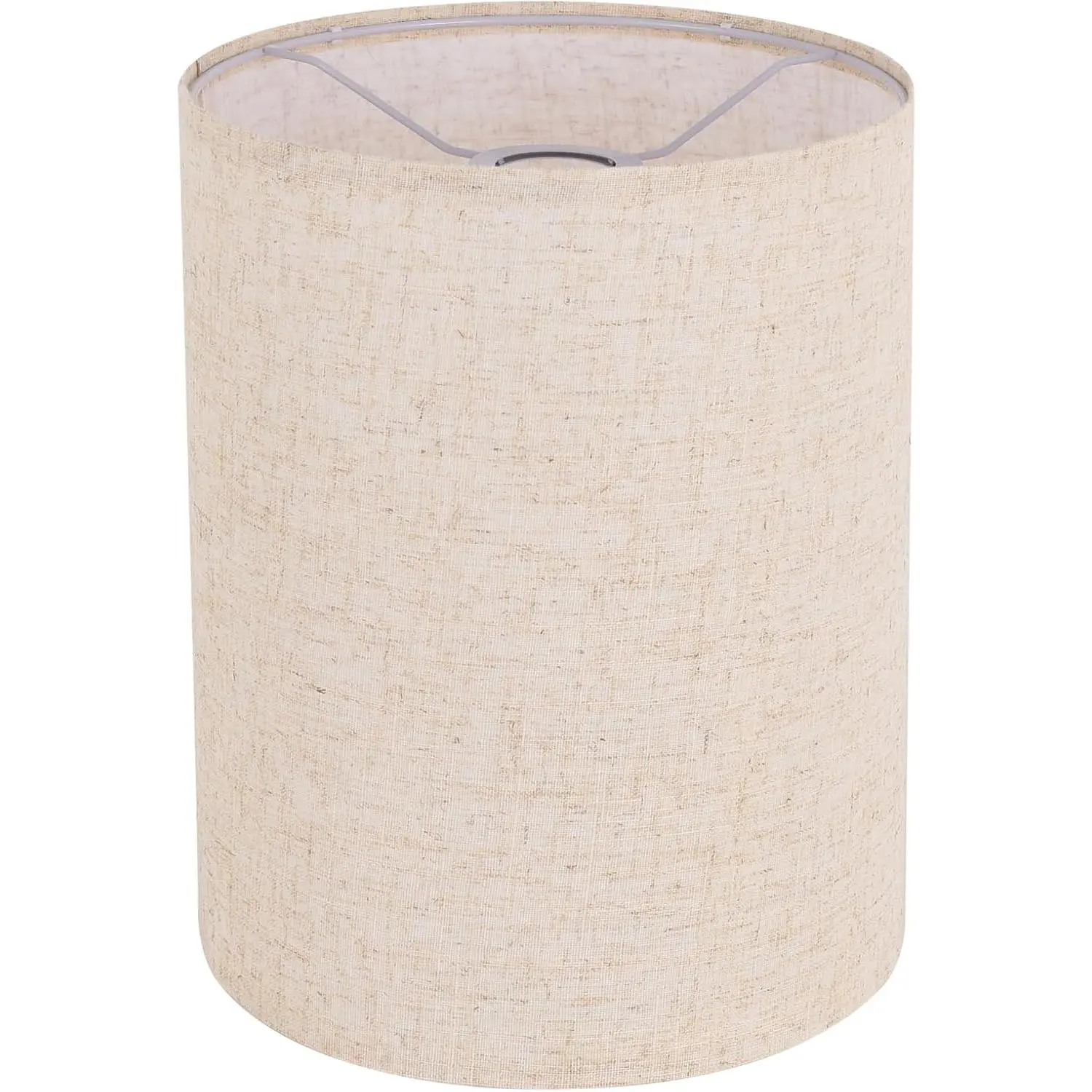 Beige Linen Tall Drum Lampshade, 10" Top x 10" Bottom x 13" High Lamp Shade, Lamp Shade Replacement for Table and Floor Lamps, Pendant Light, Handcrafted Lampshade, Easy Assembly