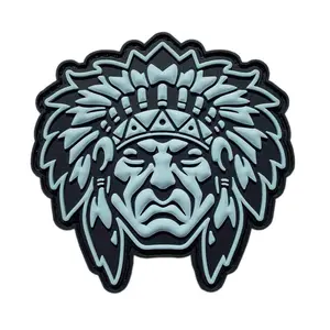Indian Chief Skull Tactical Hook Patch (3D-PVC Rubber-3.0 X 3.0 - J3)
