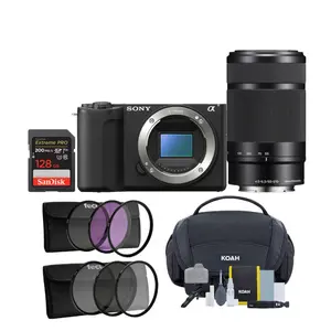 Sony Alpha ZV-E10 II Content Creators Camera with APS-C Mirrorless Lens and Lens Kit (Black) Bundle