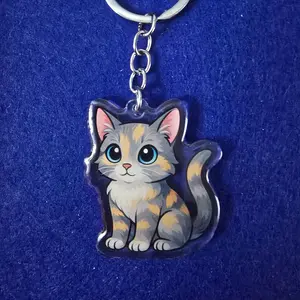 Dilute Tortoiseshell Kawaii Style - Acrylic Keychain