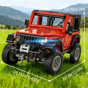 1287PCS Off-road Vehicle Building Block Toy, Durable ABS Plastic, Car Building Block Toy Models, Christmas/New Year Indoor Decoration Ornament