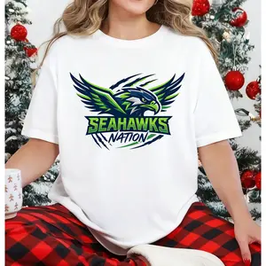 100% Cotton Unisex Football Seattle Logo Nation T-Shirt, Seattle Head Designs, Game Day Football Lover Tee, Champion Pride Shirt