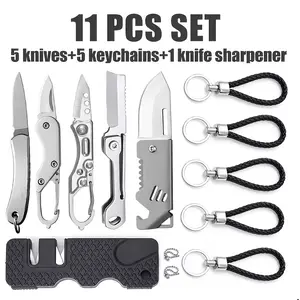 11-Pack Unisex Portable Mini Tools, Minimalist KeychainDesign with Built-in Bottle Opener, Lightweight and Easy toCarry. Perfect for Cutting Fruit, Opening Packages, DailyHome Use, and Meeting Various Everyday Needs Such as DIY Crafts.