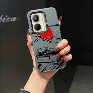 A Racing Car Speeding Past Sunset Mountains phone OPPO Realme C33 Case is suitable For Realme C33 with PET Shock proof design perfect for popular