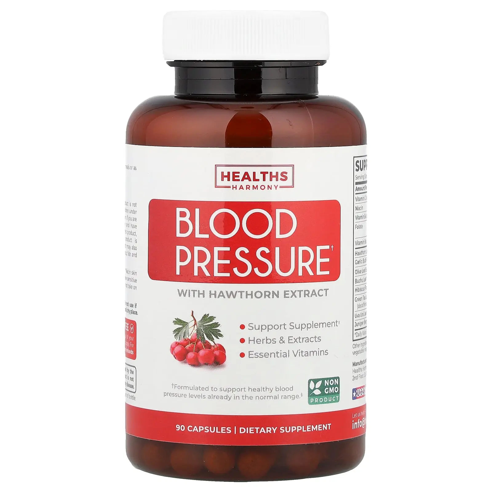 Healths Harmony Blood Pressure with Hawthorn Extract, 90 Capsules