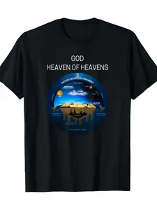 Men's & Women's Flat Earth T-Shirt - God's Earth - Retro Round Neck 100% Cotton Tee Suitable for Summer & Year-Round Wear - Flat Earth Theory Graphic Casual Wear Statement Tee (Machine Washable)
