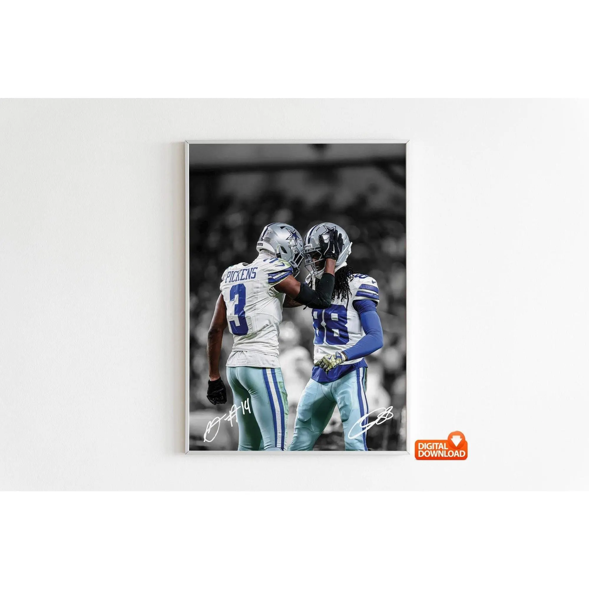 CeeDee Lamb Poster, George Pickens Poster, Signed Football Poster( Unframed - Print Only )