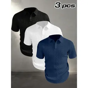 Men's Summer Polo Shirt, Breathable High-End Fabric, Casual Fitted Design, Suitable for Daily Commute, Business Casual, Weekend Outing