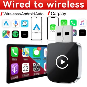 2026 Wireless CarPlay Adapter, compatible with iPhone/Android, fast connection, no delay, hands-free calling, wireless adapter electronic charger, smart in-car connectivity module, Android CarPlay adapter for car backup cameras