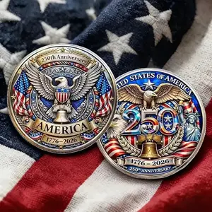250th Anniversary Eagle Coin, American Independence 250th Anniversary (1776-2026)- USA 250th Anniversary Coin Medal - American Independence Commemorative Coin 1776–2026 | USA Semiquincentennial Medal Coin | 250th Anniversary American Collectible