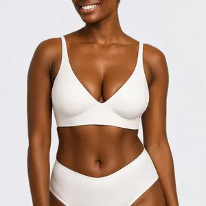 Live - Soft Intention Seamless shaping Vneck bra,no underwire Adjustable, buttery soft, supportive, breathable, Everyday bra, push up. Black Womenswear Spandex Comfort Clothes Gamis Basic Beige Vneck