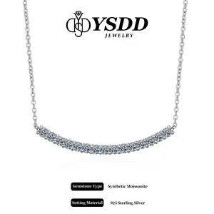 【#553】1.3ct Stylish Smile Necklace vvs Synthetic Moissanite Necklace in 925 Sterling Silver Cuban Chain Link Cuban Chunky Chain