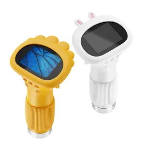 INSKAM Digital Microscope for Kids 2" IPS Screen 100X-1000X Zoom Adjustable LEDs & Built-in Storage Portable STEM Explorer Tool