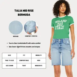 KANCAN - Talia Women's Denim Mid Rise Bermuda