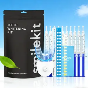 Teeth Whitening Kit for Sensitive Teeth withLED Blue Light, 10 Teeth Whitening Gel