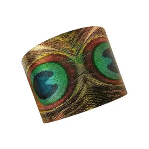 Paradise Feelings Metal Feather Cuff Bangle with Unique Edgy Design & Metal Coating for Expressing Your Spirit