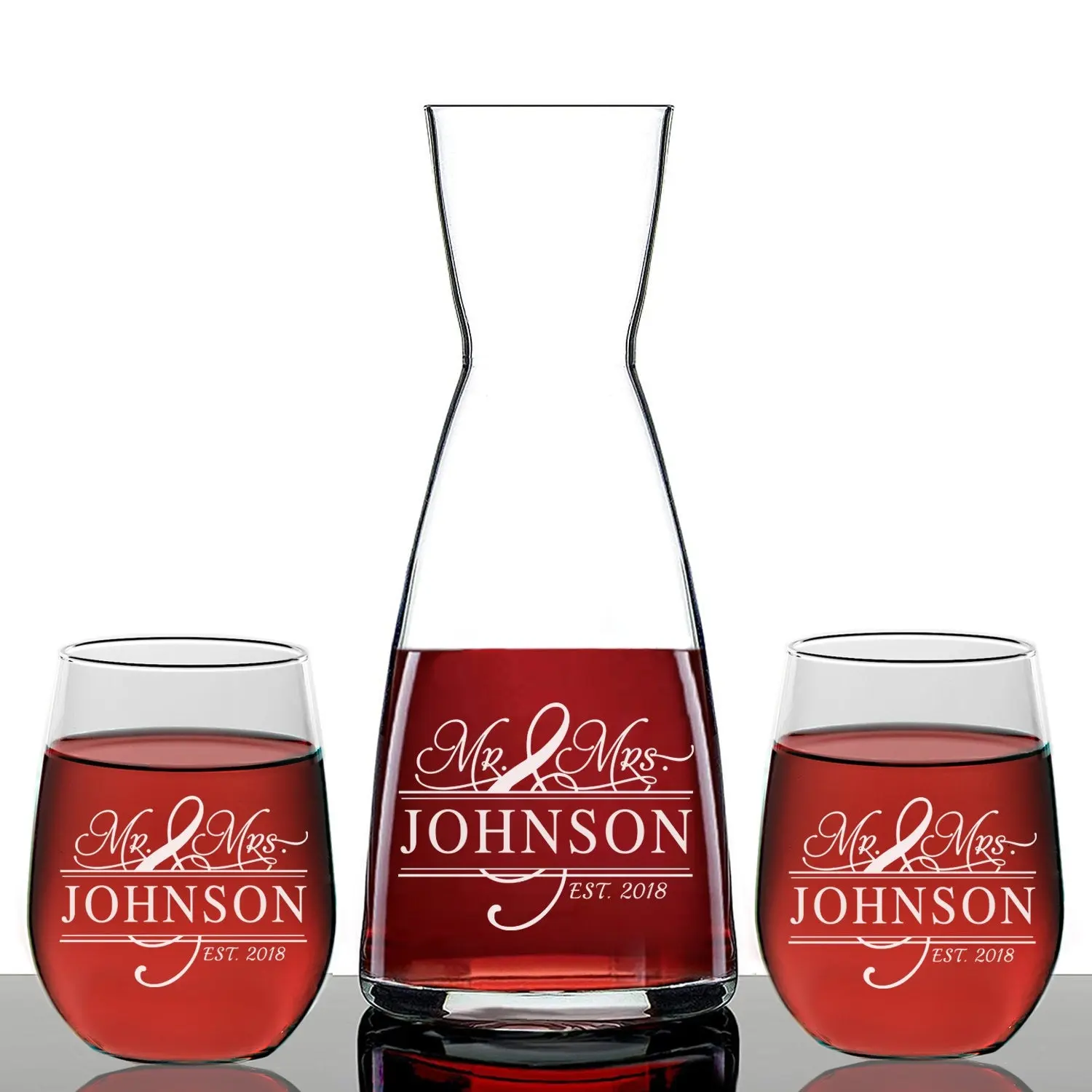 Decanter Wedding Gift Mr. and Mrs. Wine Decanter, Custom wine Decanter, Wedding Wine Decanter, Personalized Wedding Gift, Engraved Decanter
