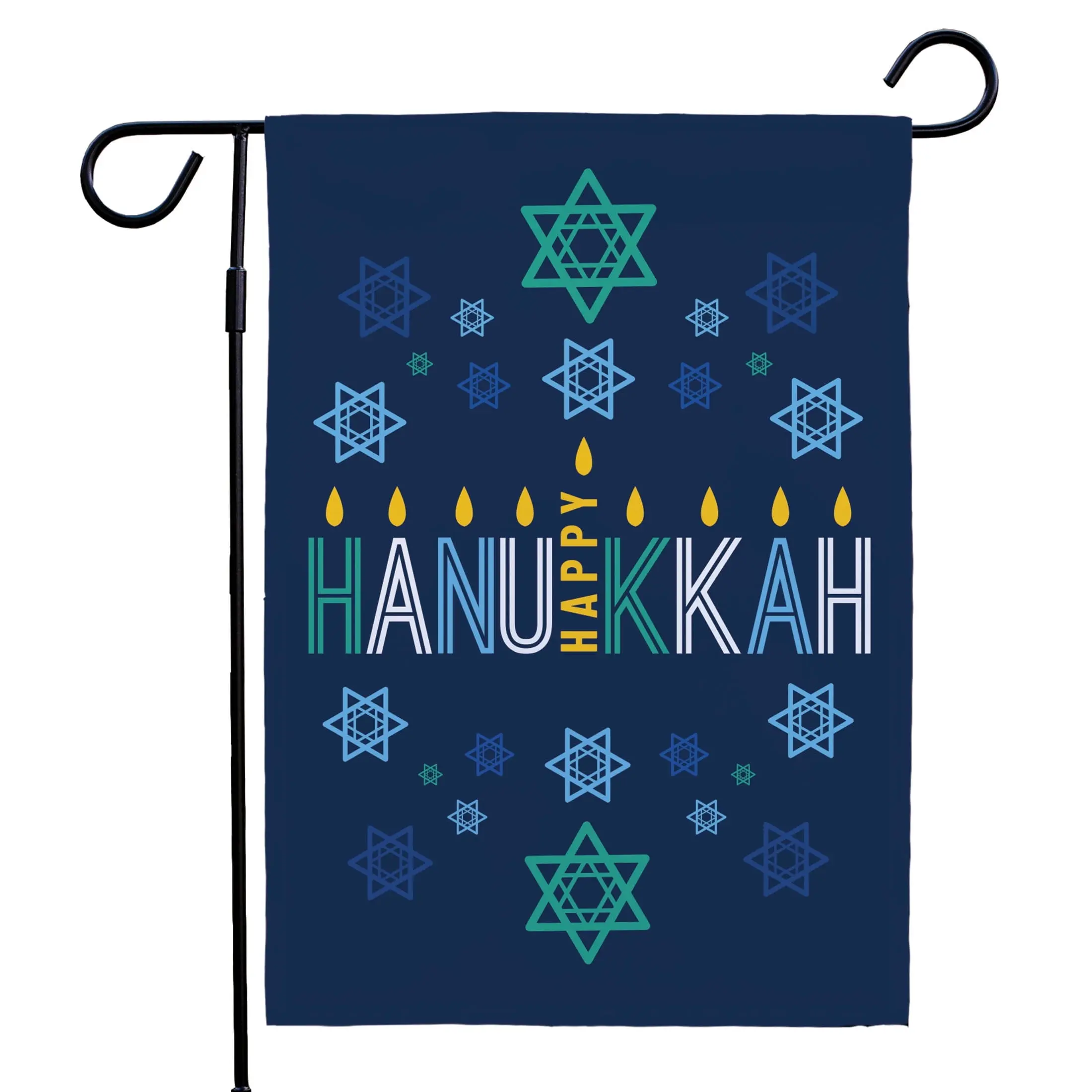 Happy Hanukkah Garden Flag, 12" X 18" Polyester, Jewish Decor