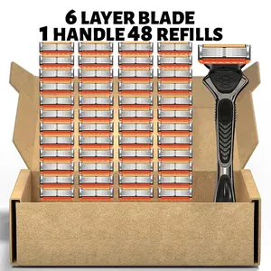 Men's manual shaver kit, blade material is safe and rust proof, easy to use and replace, high-quality material can be washed with water as a whole, classic men's shaving tool