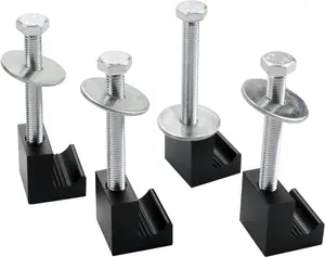 J Hook Crossover Tool Box Mounting Clamps for Pickup  Tool Box Mount Tie Downs (4 PCS, Blcak)