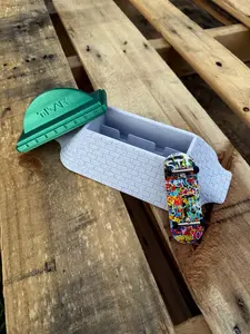 Skate Crate - Bank Ramp Edition - 9.25" Long - Storage Obstacle