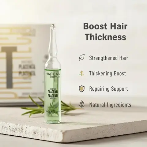Salerm Hairlab Vegetable Placenta Hair Density Serum - Plant-Based Haircare Product with Hydrolyzed Keratin, Anti Hair Loss Scalp-Massaging Ampoules, 0.44 fl oz, Boosts Vitality, Caida de Cabello Solutions